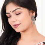 Women's Handmade Traditional Jhumki With Moon Motif Chandbali Design Ethnic Wedding Wear Earrings For Women